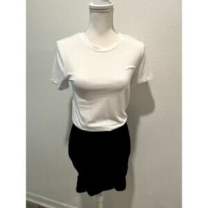 DKNY Jeans Womens Black White Colorblock Mini Ruched T-Shirt Dress Size XXS